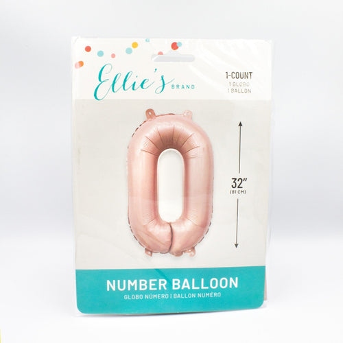 Blush Number Balloon | 32" Giant Pink Foil | Numbers 0-9